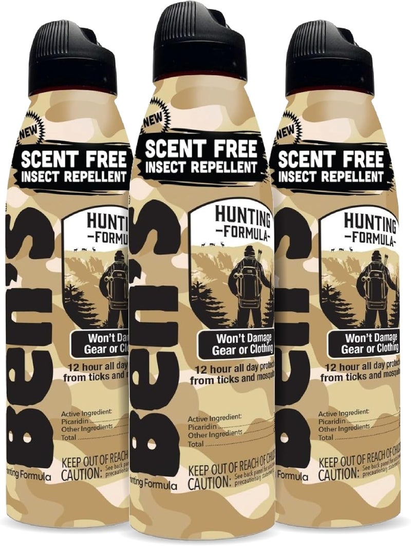 Ben's Hunting Formula - Tick & Mosquito Repellent for Up to 12 Hours of Protection - 20% Picaridin Bug Spray with EcoSpray Fine Mist Sprayer - Sweat-Resistant - 6 oz (3 Pack) - Image 1